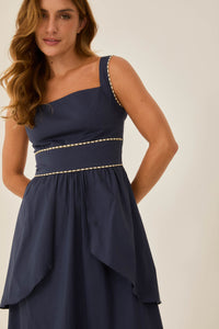 Deep Blue Ruffled Dress