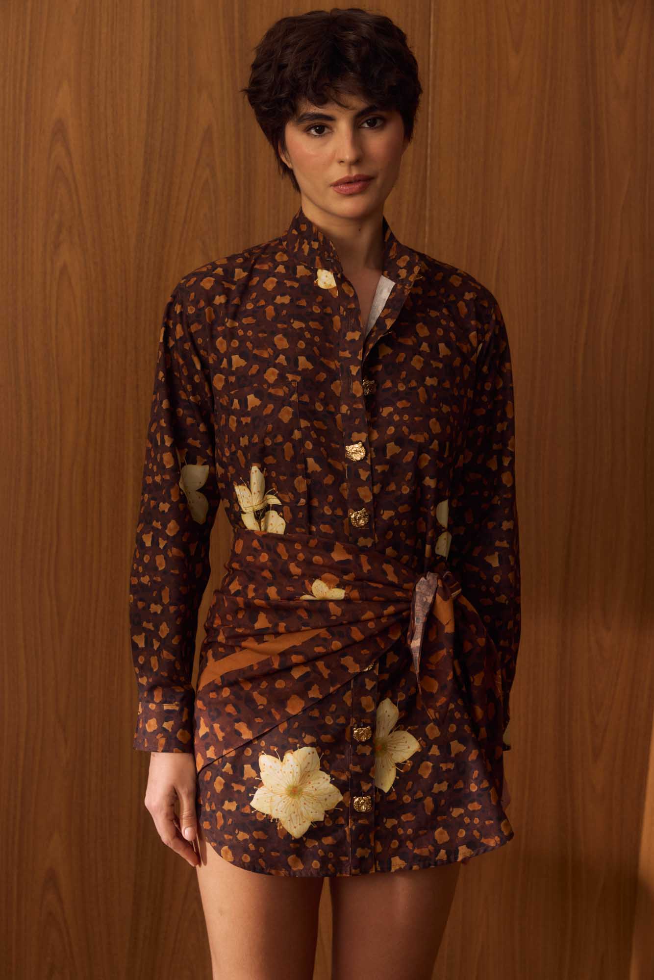 Camisa Maxi Onça Floral