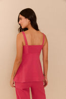 Blusa Alças Algodão Rosa