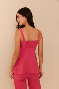 Blusa Alças Algodão Rosa