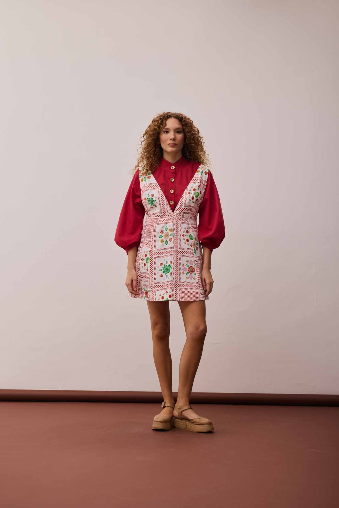 Vestido Jardineira Curto Sapori