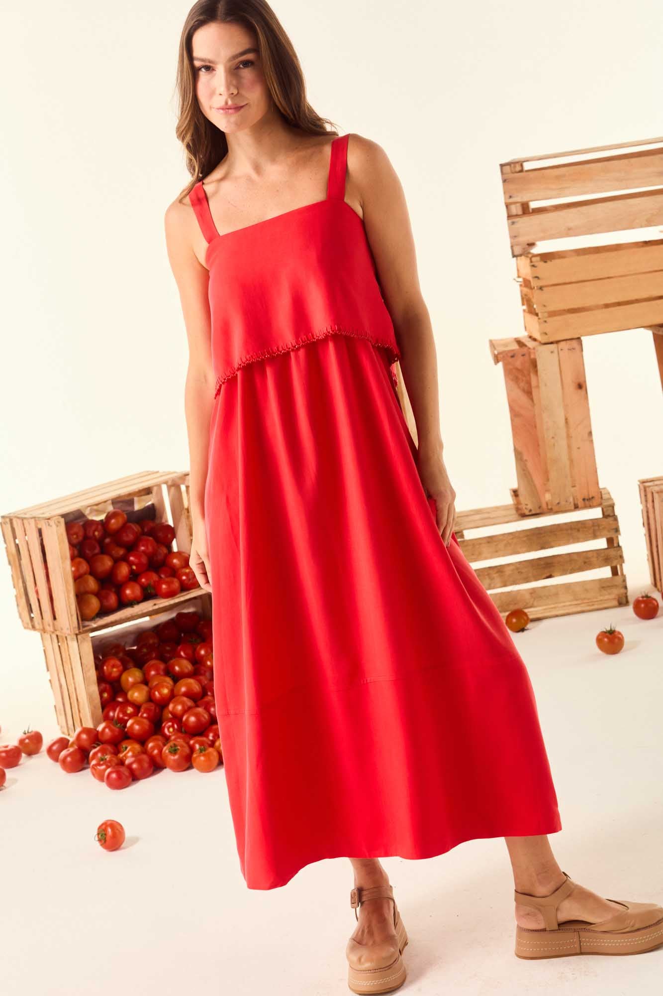 Vestido Alça Vermelho Bloody Mary