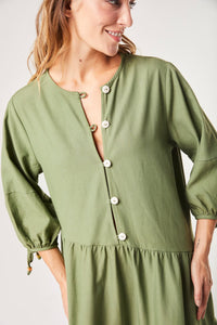 Vestido Manga Verde Lótus