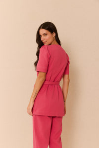Vestido Colete Algodão Rosa