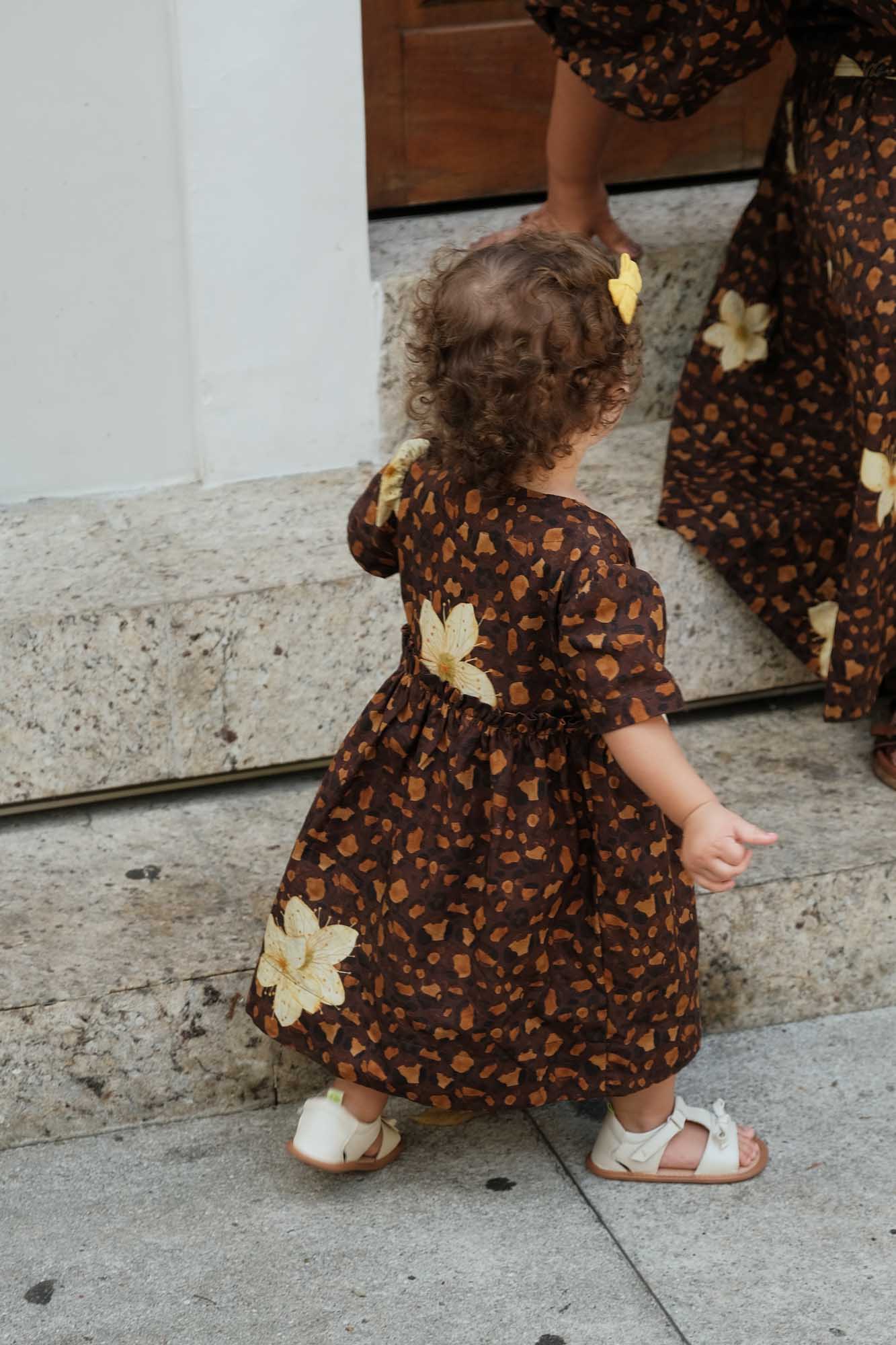 Vestido Infantill Onça Floral