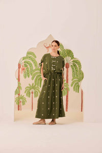 Saia Maxi Verde Bordado