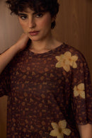 Tshirt Tule Onça Floral