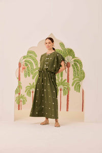 Saia Maxi Verde Bordado