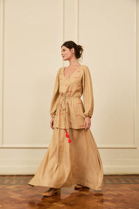 Vestido Bordado Palha