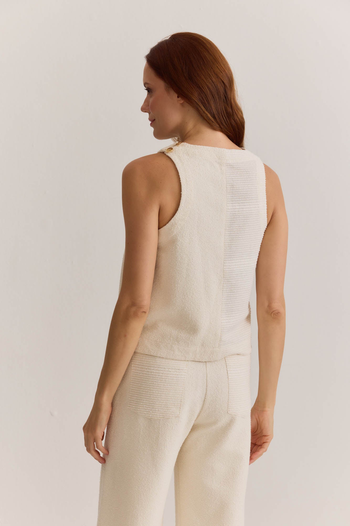Blusa Meio a Meio Off-White Déco