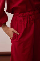 Calça Maxi Barra Vermelha