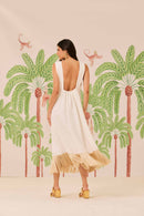 Vestido Branco Franja Lótus