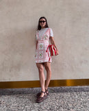 Vestido Jardineira Curto Sapori + Tshirt Anpô Basic Off White