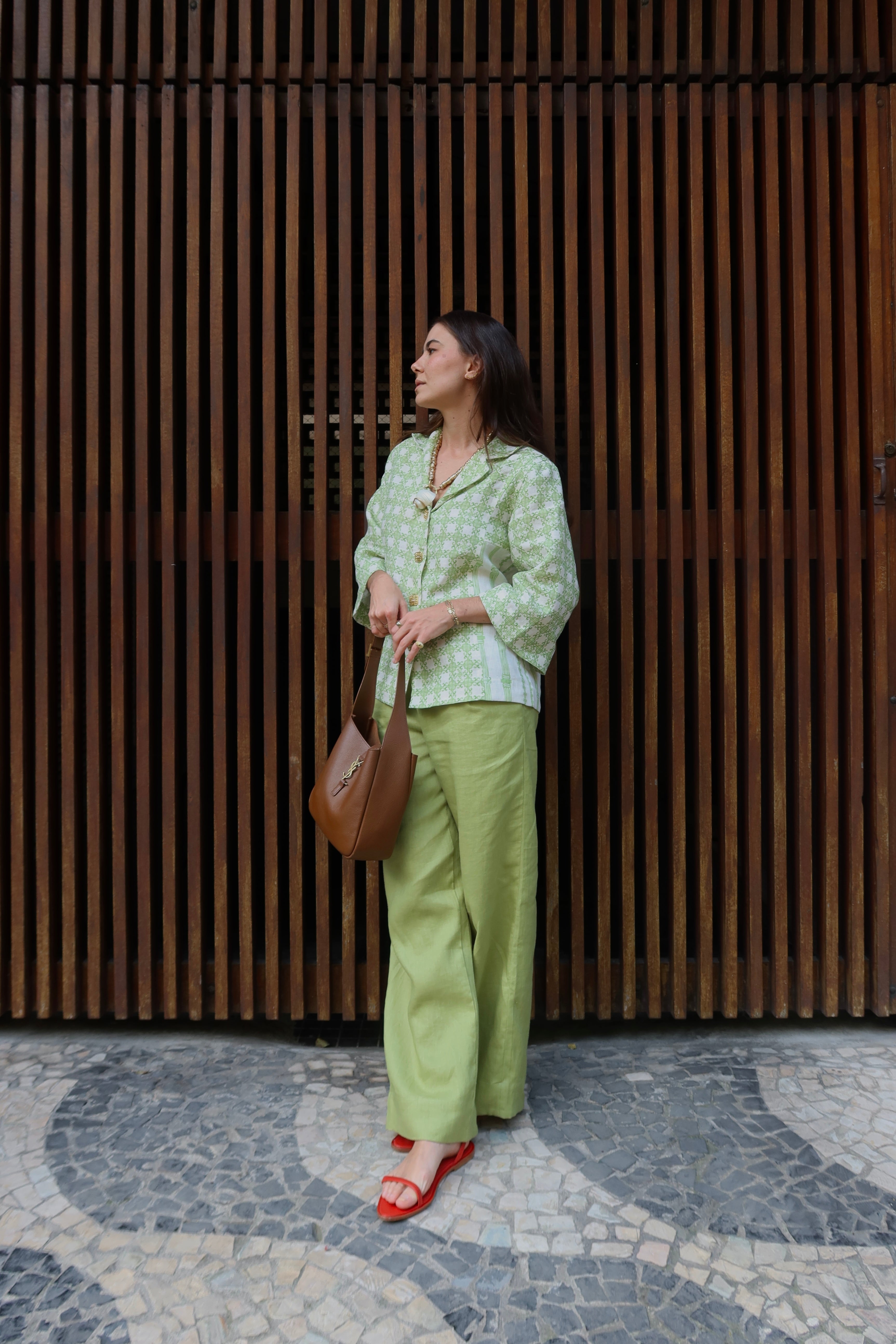 Camisa Maxi Manga + Calça Pala Verde