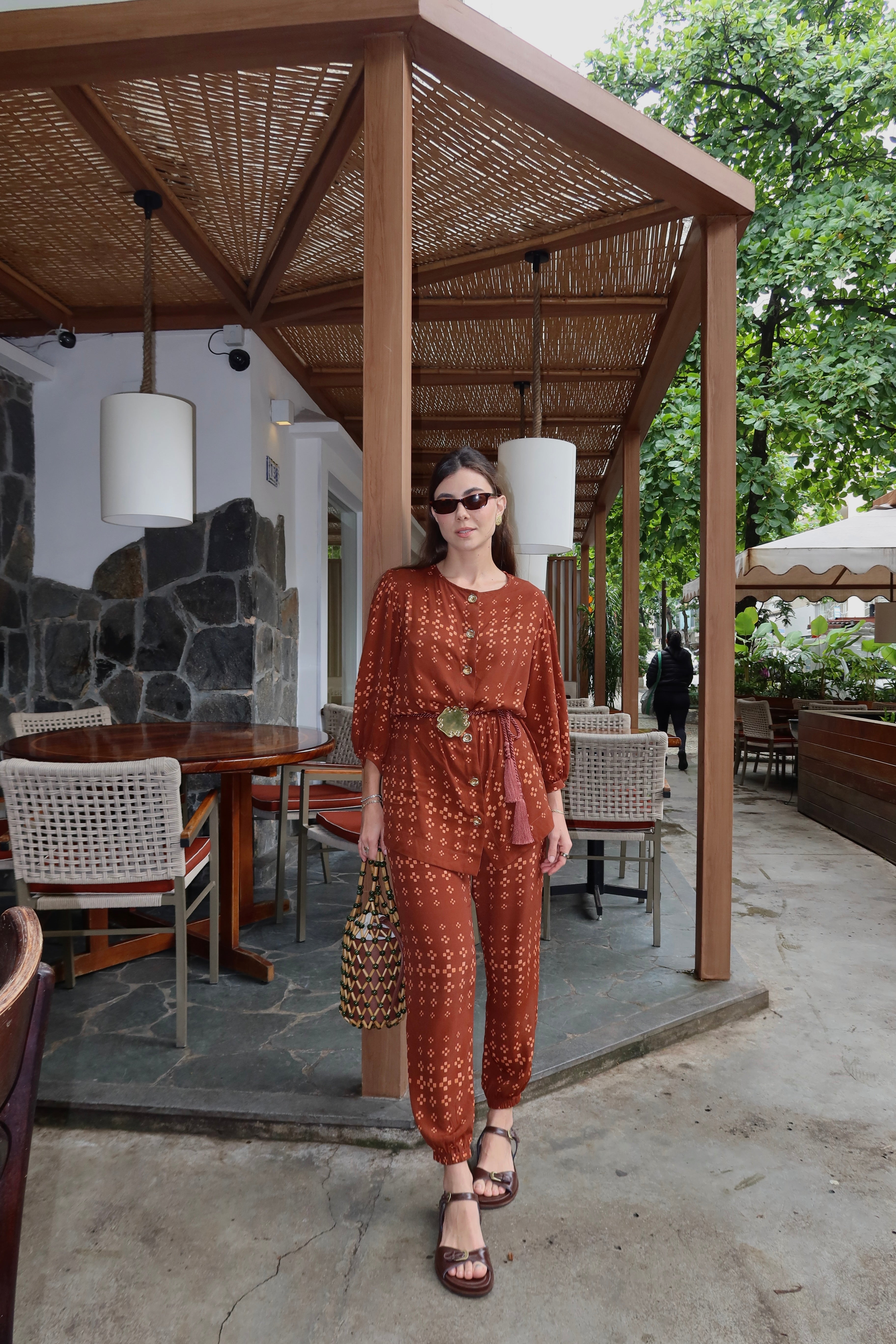 Blusa Abotoamento Tijolinhos