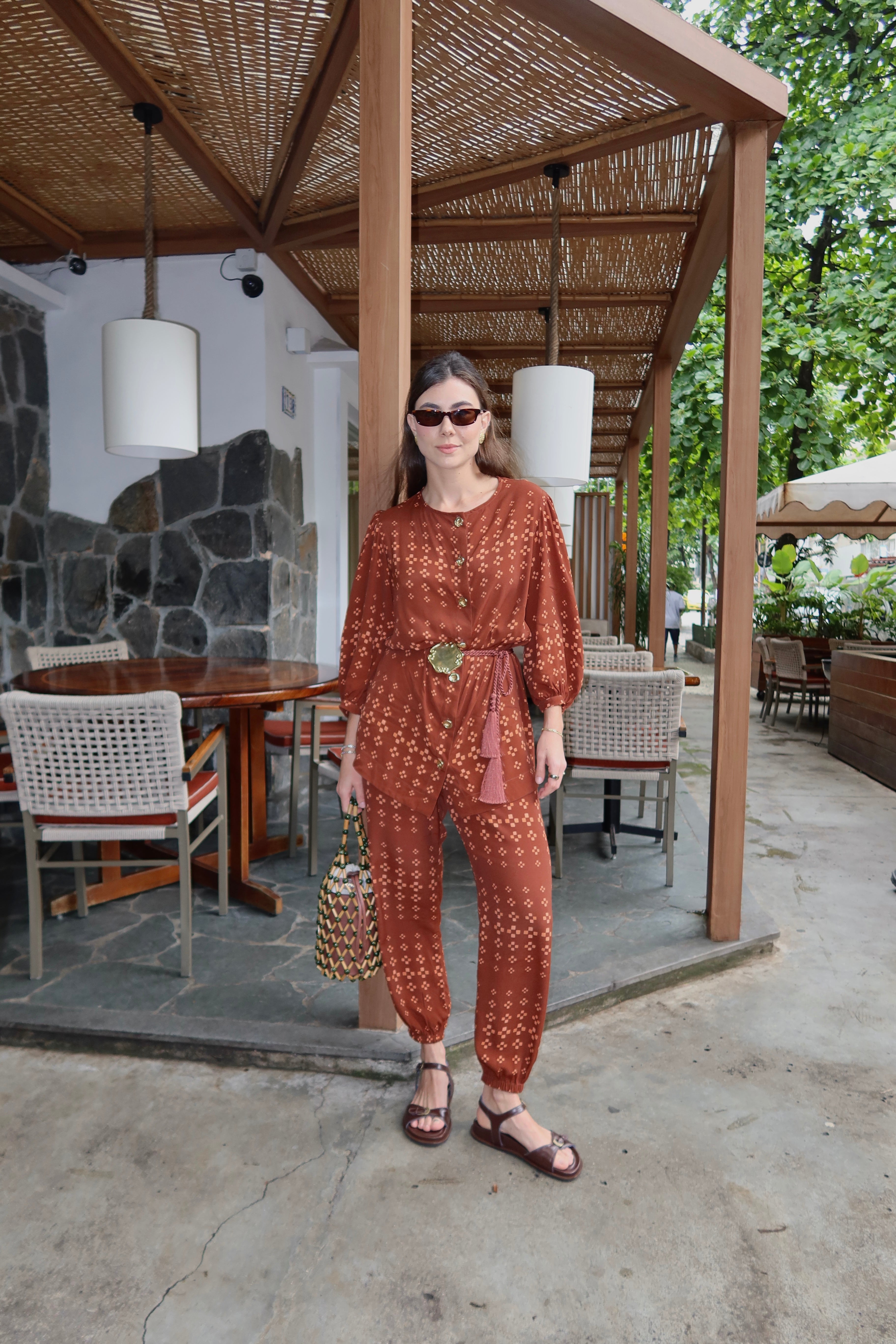 Blusa Abotoamento Tijolinhos