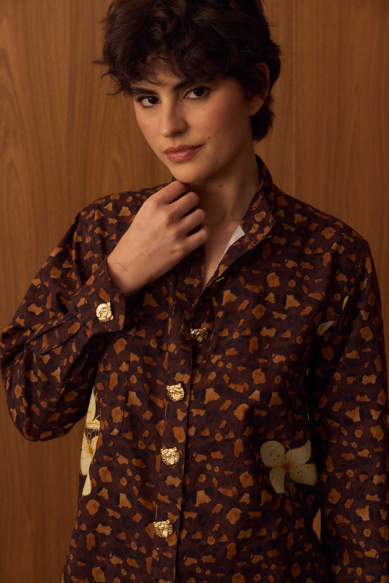 Camisa Maxi Onça Floral