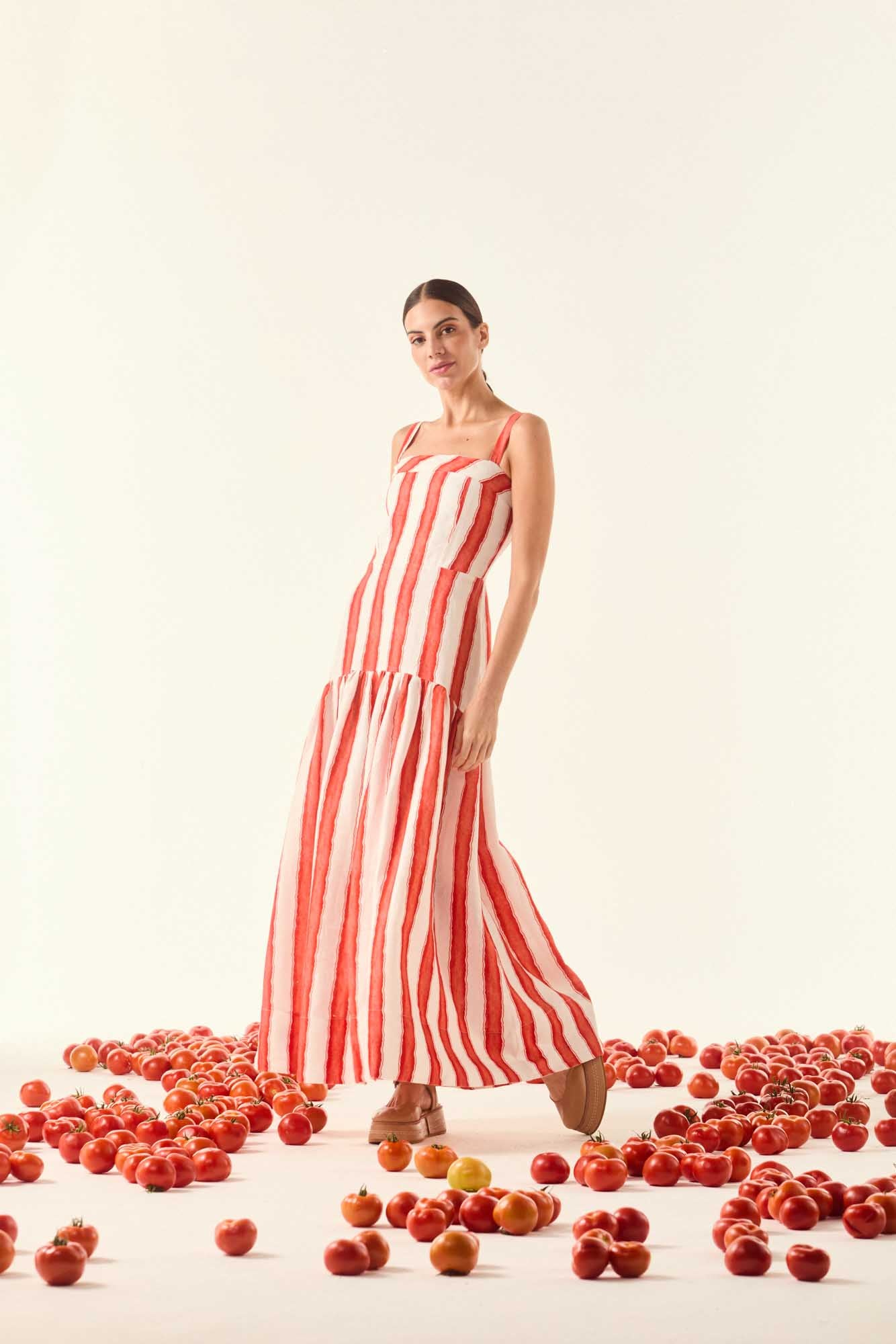 Vestido Alças Curva Romana