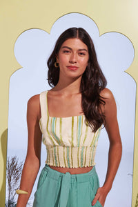 Cropped Lastex Renascer Listrado