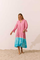 Vestido Manga Franzido Plage