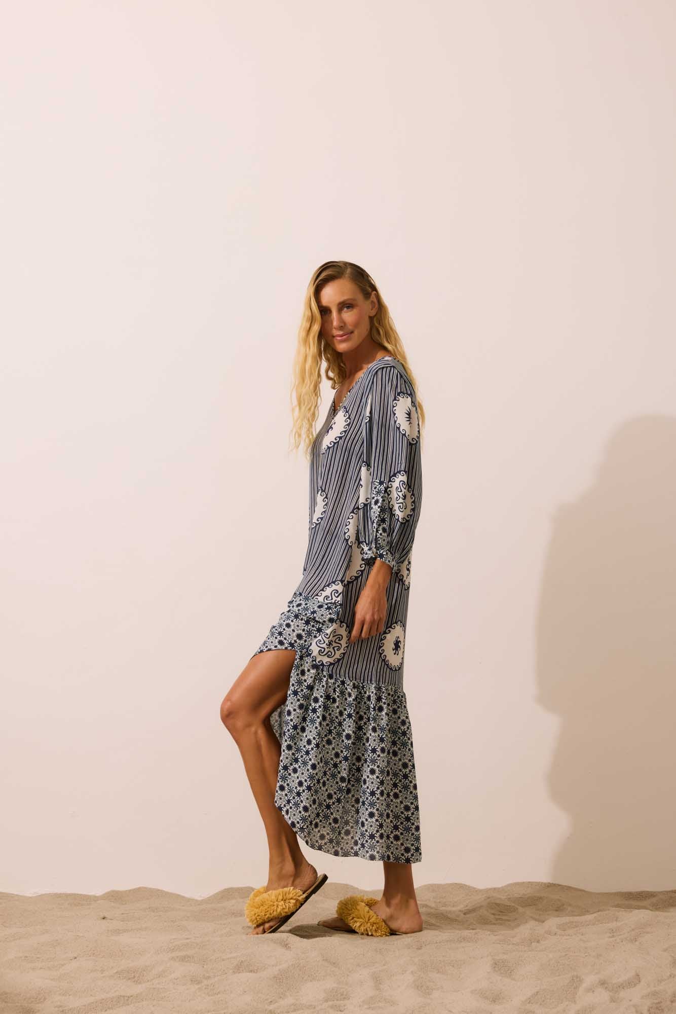 Vestido Babado Onda Solar