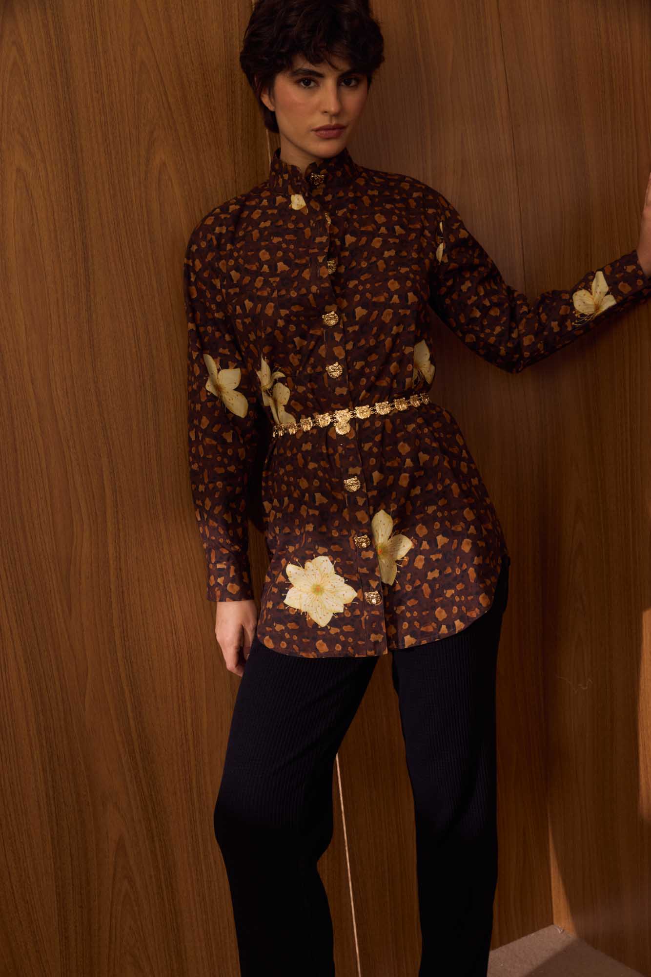 Camisa Maxi Onça Floral