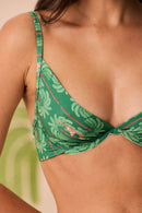 Bikini Top Meia Taça + Calcinha Basic Coqueiral Verde