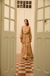 Vestido Bordado Palha