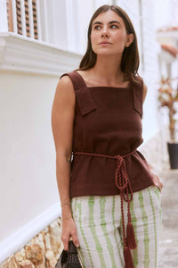 Blusa Alça Marrom Terra