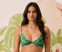 Bikini Top Meia Taça + Calcinha Lacinho Coqueiral Verde