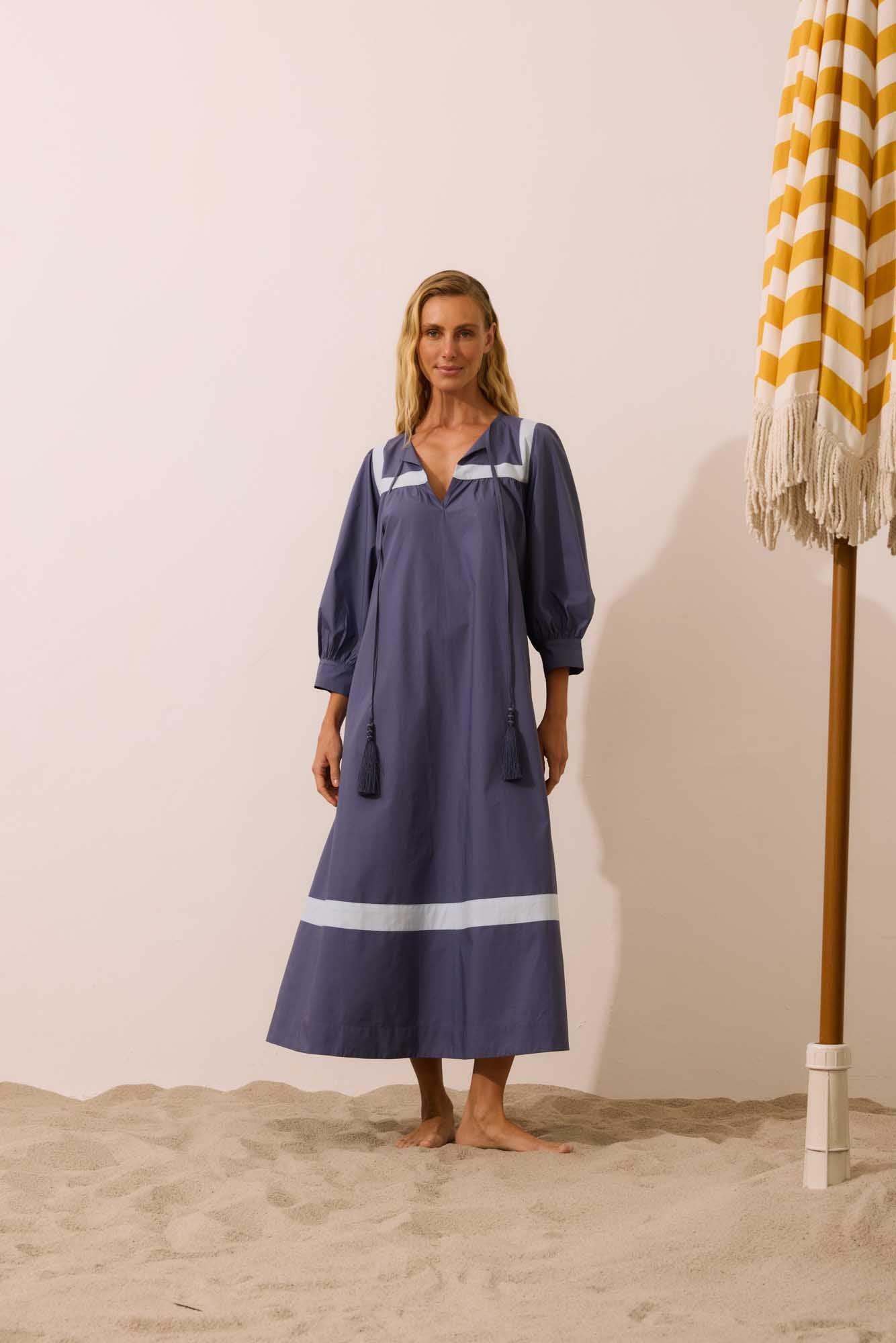 Vestido Maxi Azul Atlântico