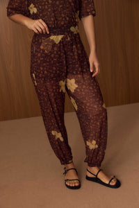 Calça Tule Onça Floral