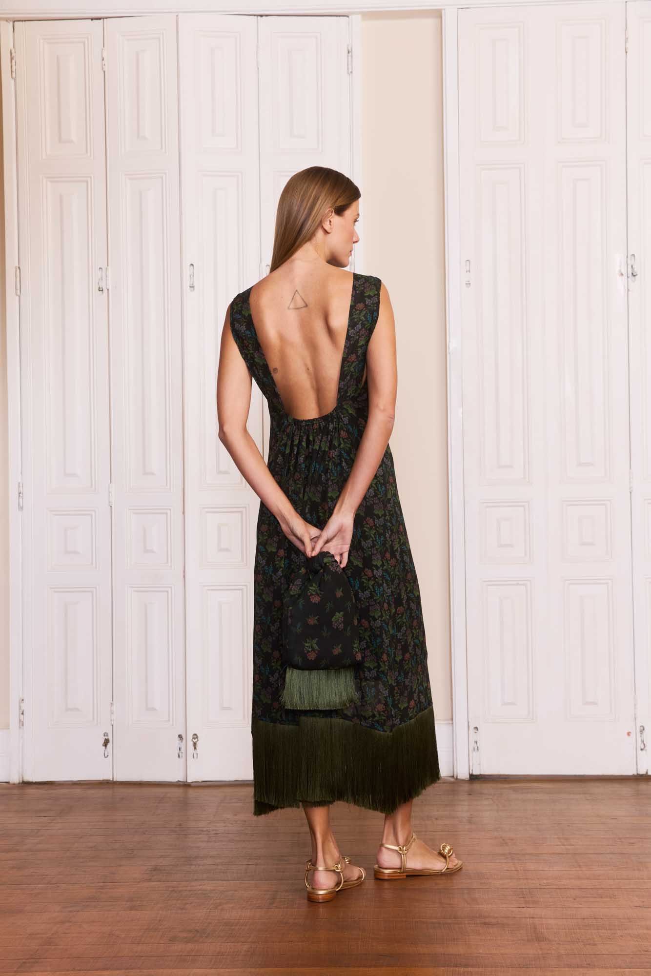 Vestido Franja Jardim Noturno