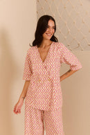Blusa Transpasse Macramê