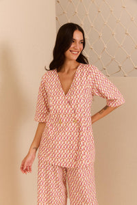 Blusa Transpasse Macramê