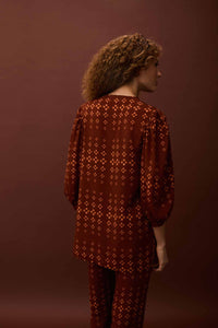 Blusa Abotoamento Tijolinhos