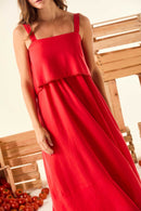 Vestido Alça Vermelho Bloody Mary