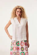 Blusa Decote V Bord. Costas Saturno