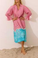 Vestido Manga Franzido Plage