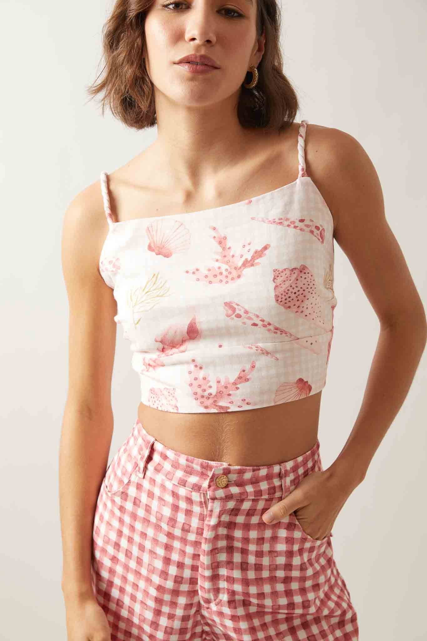 Cropped alça torcida est. bardot