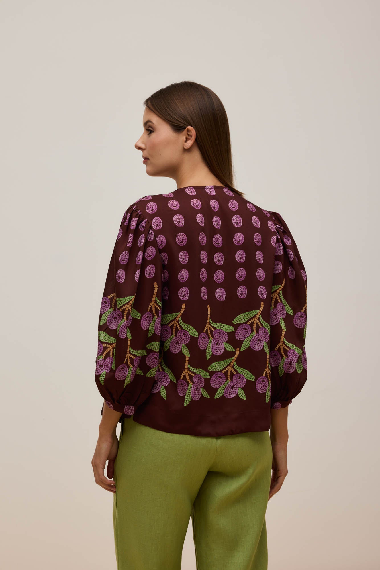 Blusa Manga Bufante Oliva