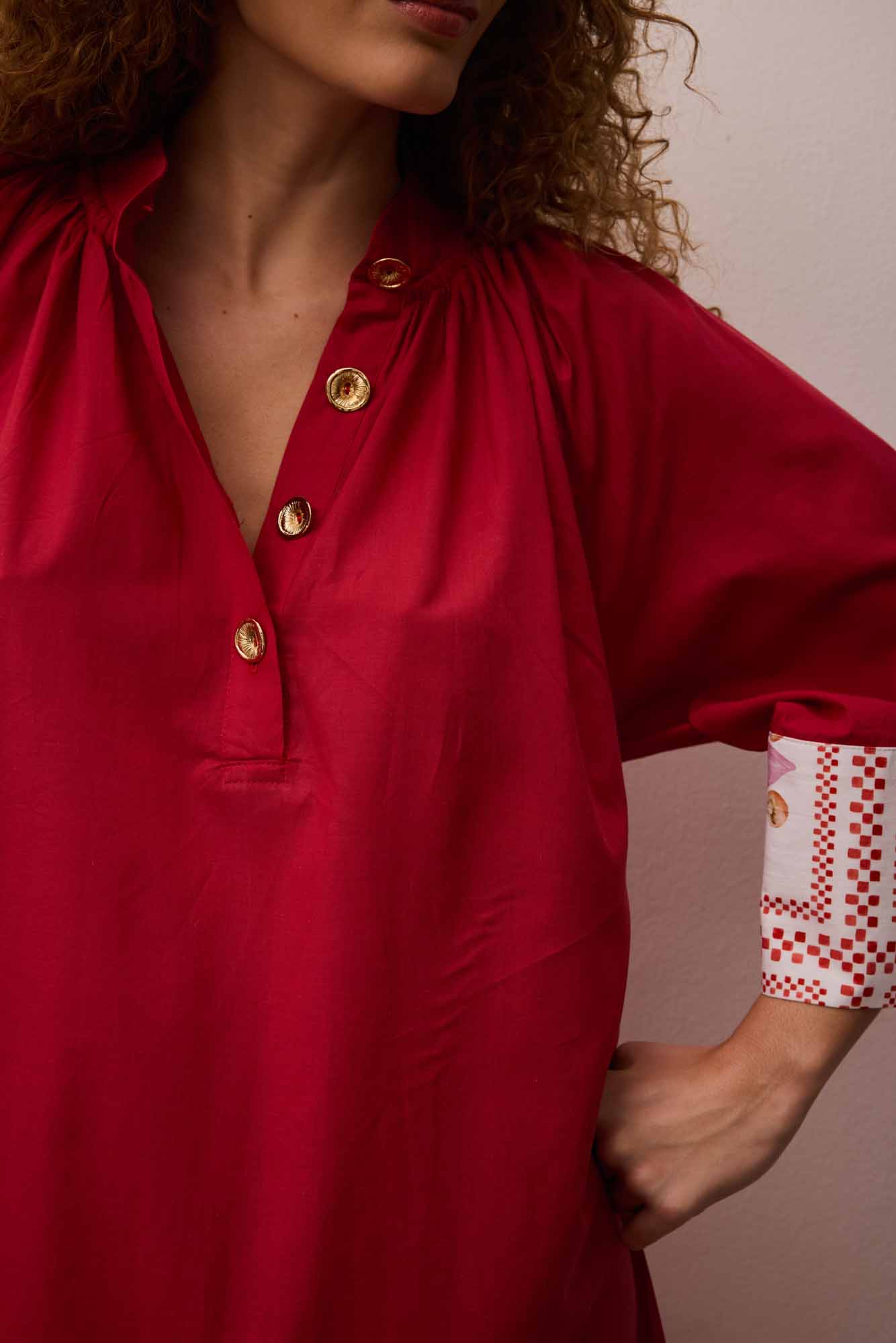 Vestido Maxi Barrado Vermelho