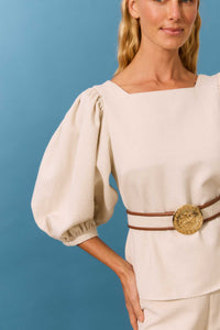 Blusa Abotoamento Areia