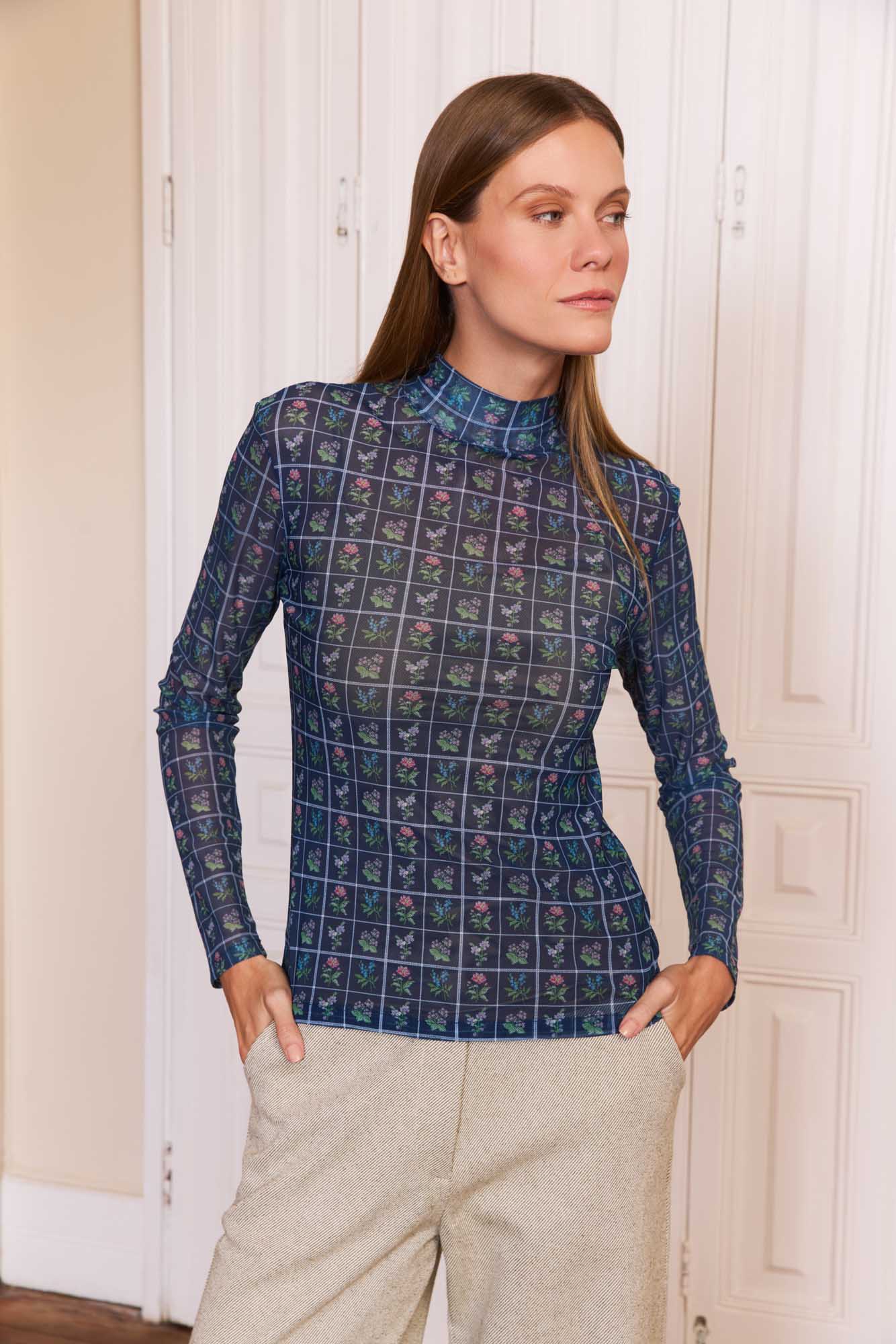 Blusa Tule Ponto Cruz