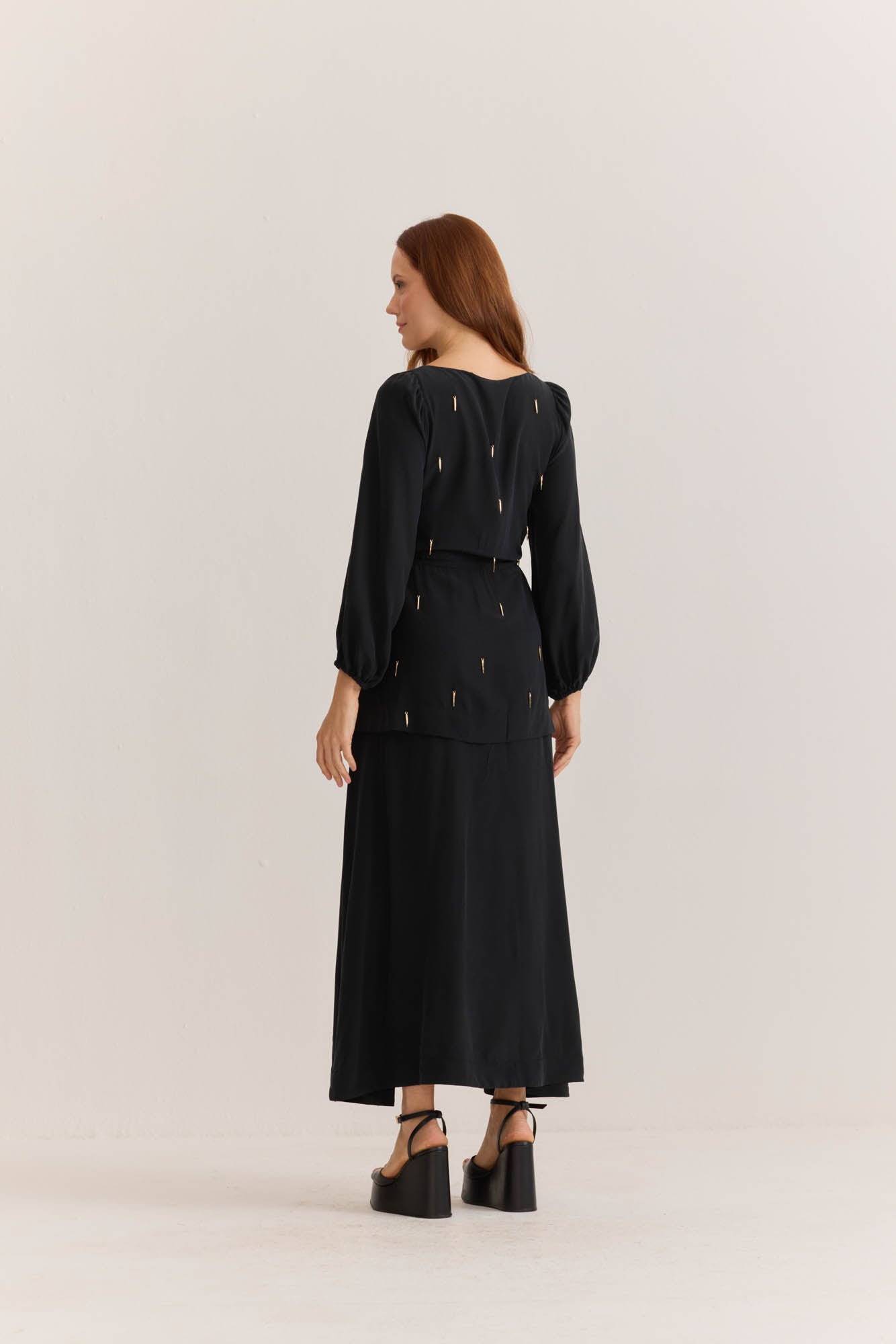 Vestido Saia Dupla Preto Soho