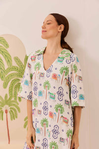 Vestido Barrado Mix Índia