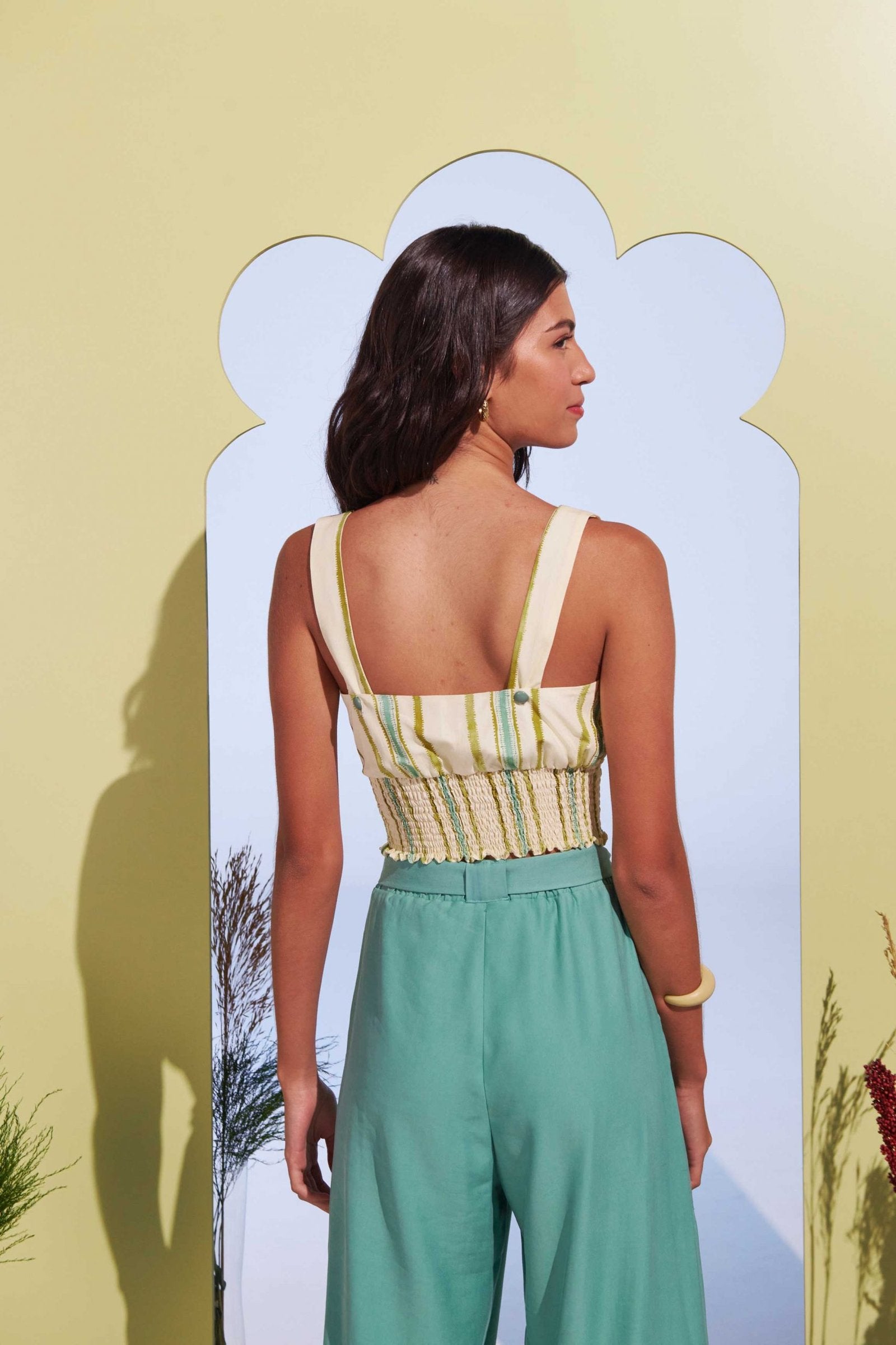 Cropped Lastex Renascer Listrado