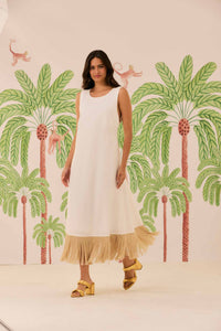 Vestido Branco Franja Lótus