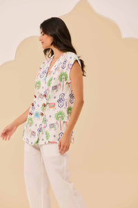 Blusa Colete Mix Índia