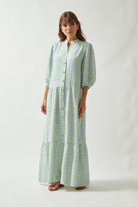Vestido Ombro Lastex Xadrez Frio